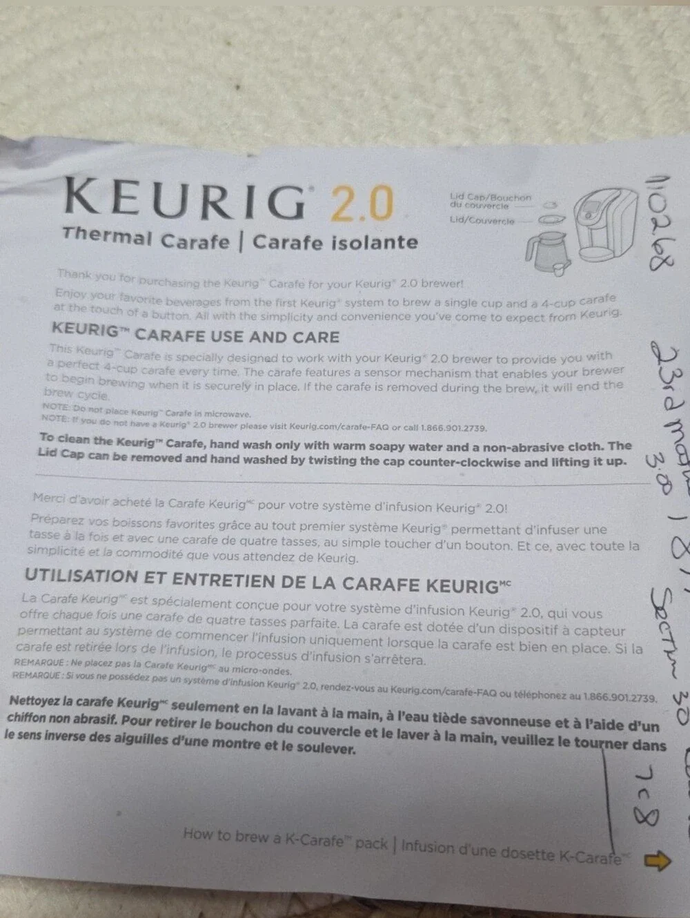 Keurig 2.0 Stainless Steel Thermal Carafe 32oz Coffee Pot BARELY USED WITH BOX
